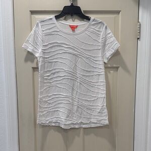 Joe Fresh White Textured Short Sleeve Tee